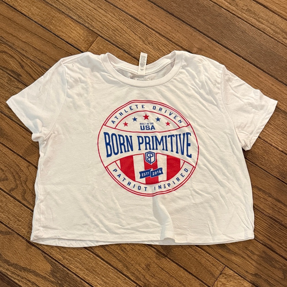 Born Primitive White and Red women’s crop